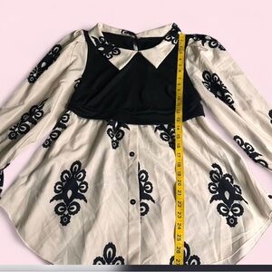 Black and White Patterned Blouse